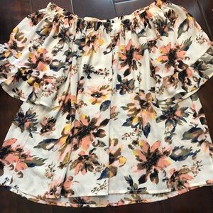 Chiffon off the shoulder top